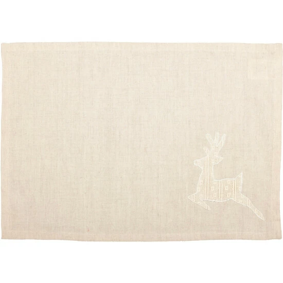 Buy π VHC Brands Creme Lace Deer Placemat Set Of 6 12x18 - Placemat 12x18 π - Image 2