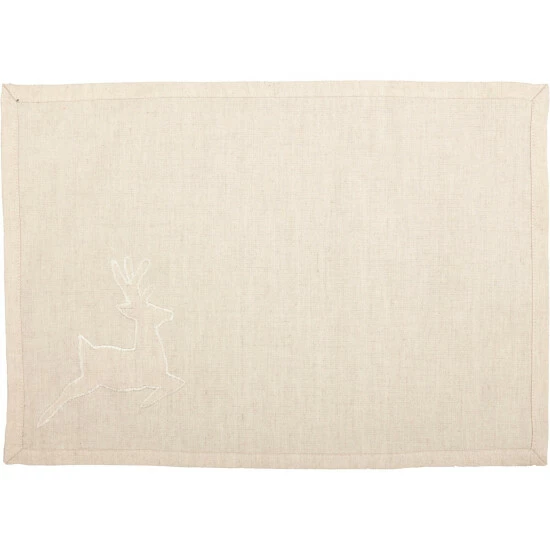 Buy π VHC Brands Creme Lace Deer Placemat Set Of 6 12x18 - Placemat 12x18 π - Image 3