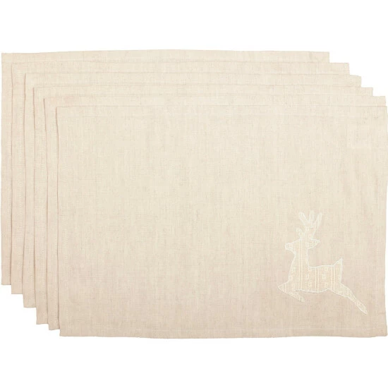 Buy π VHC Brands Creme Lace Deer Placemat Set Of 6 12x18 - Placemat 12x18 π - Image 5
