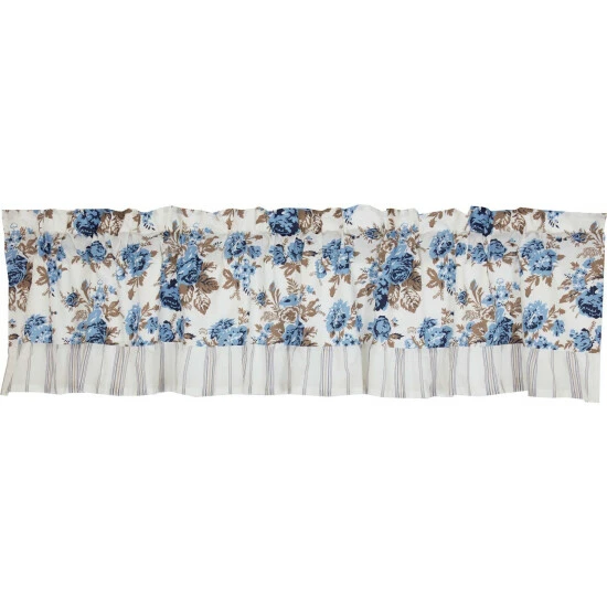 Promo π VHC Brands Annie Blue Floral Ruffled Valance 16x72 β - Image 2