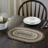 Top 10 👍 VHC Brands Sawyer Mill Charcoal Creme Jute Oval Placemat 12x18 👍