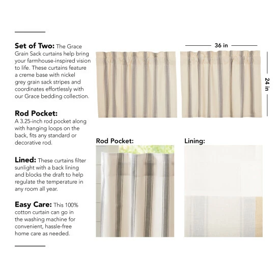Promo π VHC Brands Grace Grain Sack Stripe Tier Set Of 2 L24xW36 β - Image 3