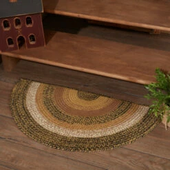 Coupon 🥰 VHC Brands Kettle Grove Jute Rug Half Circle W/ Pad 16.5x33 - 16.5" X 33" ✔️