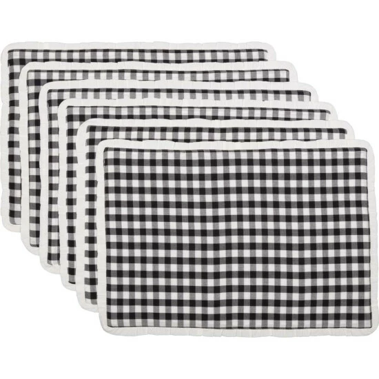 New π₯° VHC Brands Emmie Placemat Set - Placemat 12x18 Farmhouse Black/bright White π€© - Image 2