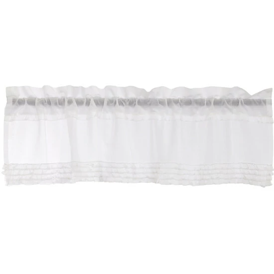 Wholesale π VHC Brands White Ruffled Sheer Valance 16x60 β - Image 2