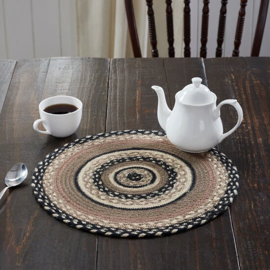 Budget π― VHC Brands Sawyer Mill Charcoal Creme Jute Trivet 15 β¨