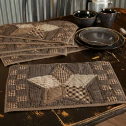 Promo π VHC Brands Farmhouse Star Placemat Quilted Set Of 6 12x18 - Placemat 12x18 π―