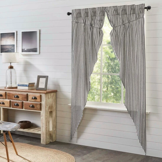 Best deal β¨ VHC Brands Ashmont Ticking Stripe Prairie Long Panel Set Of 2 84x36x18 π - Image 2