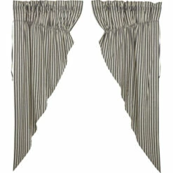 Cheap ⌛ VHC Brands Ashmont Ticking Stripe Prairie Short Panel Set Of 2 63x36x18 ✨