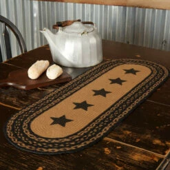 New π VHC Brands Farmhouse Jute Stencil Stars Runner β