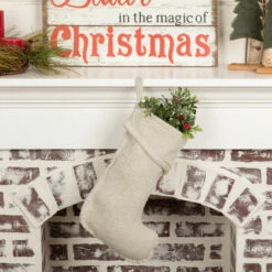 Outlet β€οΈ VHC Brands Nowell Stocking Silver / Natural π₯°