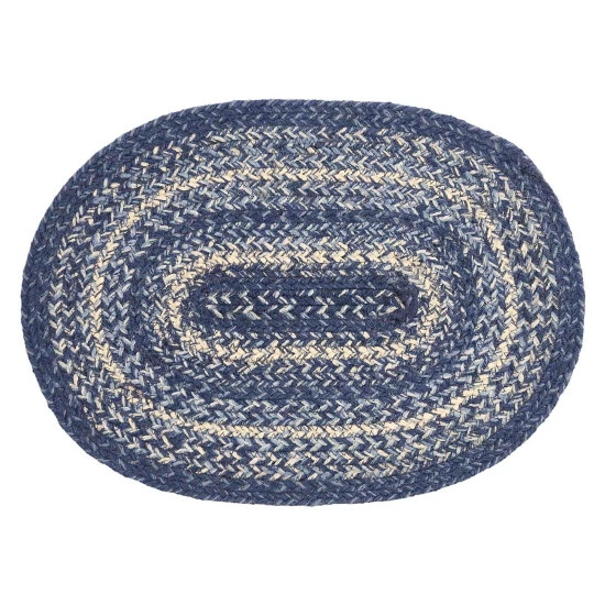 Best Sale π₯° VHC Brands Great Falls Blue Jute Oval Placemat 10x15 π - Image 2