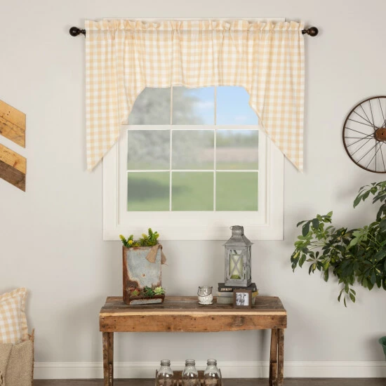 Brand new π VHC Brands Annie Buffalo Check Swag Set - Swag 36x36x16 - Swag 36x36x16 Country Red/antique Creme β - Image 7