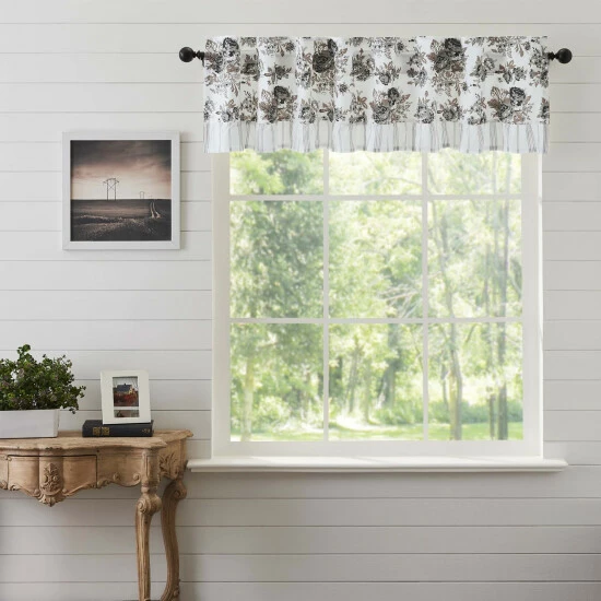 Best Sale π VHC Brands Annie Portabella Floral Ruffled Valance 16x72 β€οΈ - Image 2