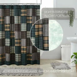 Cheapest 💯 VHC Brands Pine Grove Patchwork Shower Curtain 72x72 😀