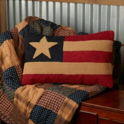 Best deal 🔥 VHC Brands Patriotic Patch Flag Hooked Pillow 14x22 🤩