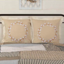 Best Pirce π€© VHC Brands Ashmont Cotton Wreath Fabric Euro Sham Set Of 2 26x26 β¨