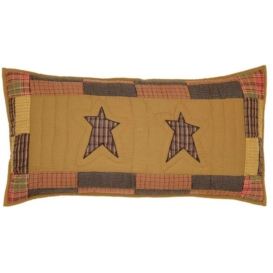 New π₯ VHC Brands Tan Primitive Bedding VHC Stratton Sham Cotton Star Appliqued π - Image 3