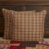 Flash Sale 💯 VHC Brands Tan Rustic Bedding VHC Wyatt Euro Sham Cotton Plaid 🛒
