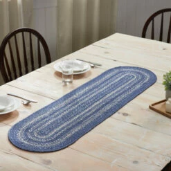 Hot Sale π€© VHC Brands Great Falls Blue Jute Oval Runner 13x48 π€©