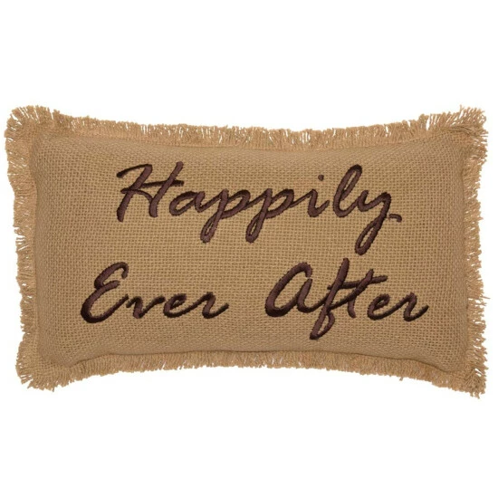 Coupon π VHC Brands Burlap Natural Pillow Happily Ever After 7x13 βοΈ - Image 2