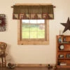 Best Pirce 👍 VHC Brands Tea Cabin Valance Log Cabin Block Border 20x60 ⌛