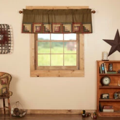 Best Pirce π VHC Brands Tea Cabin Valance Log Cabin Block Border 20x60 β
