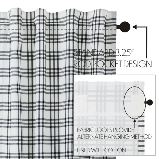 Best deal π VHC Brands Sawyer Mill Black Plaid Swag Set Of 2 36x36x16 π₯ - Image 2