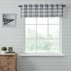 Coupon 🔥 VHC Brands Sawyer Mill Black Plaid Valance 16x72 - M ✔️