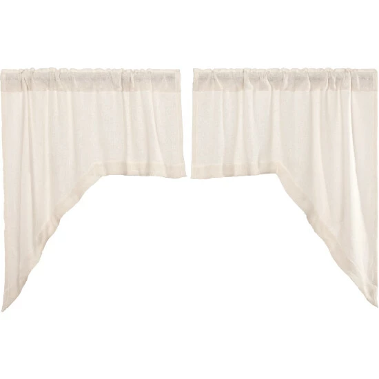 Discount π VHC Brands Farmhouse Kitchen Curtains VHC Cotton Burlap Natural Swag Pair Rod Pocket Solid Color - Swag 36x36x16 - Swag 36x36x16 β€οΈ - Image 4