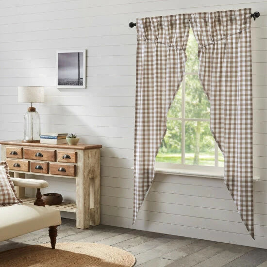 Promo π€© VHC Brands Annie Buffalo Portabella Check Prairie Long Panel Set Of 2 84x36x18 π