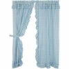 Discount 🛒 VHC Brands Annie Buffalo Blue Check Ruffled Panel Set Of 2 84x40 ✔️