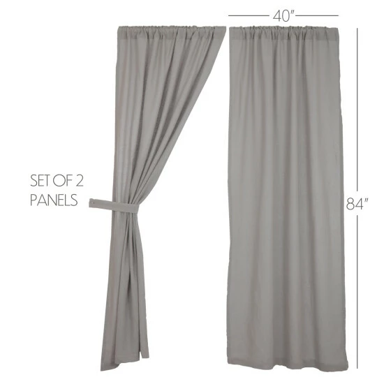 Flash Sale π VHC Brands Burlap Dove Grey Panel Set Of 2 84x40 β - Image 2