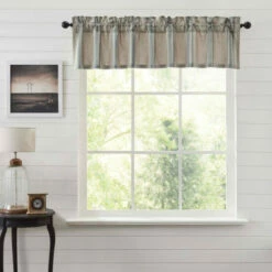 Deals 🎉 VHC Brands Grain Sack Blue Valance 16x72 🎁