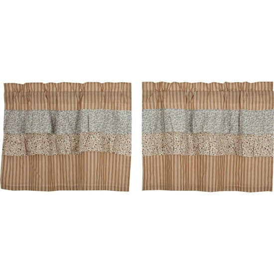 Best Sale β€οΈ VHC Brands Kaila Ticking Gold Ruffled Tier Set Of 2 L24xW36 π― - Image 2