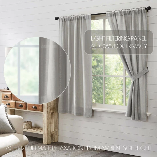 Buy π VHC Brands Burlap Dove Grey Short Panel Set Of 2 63x36 π―