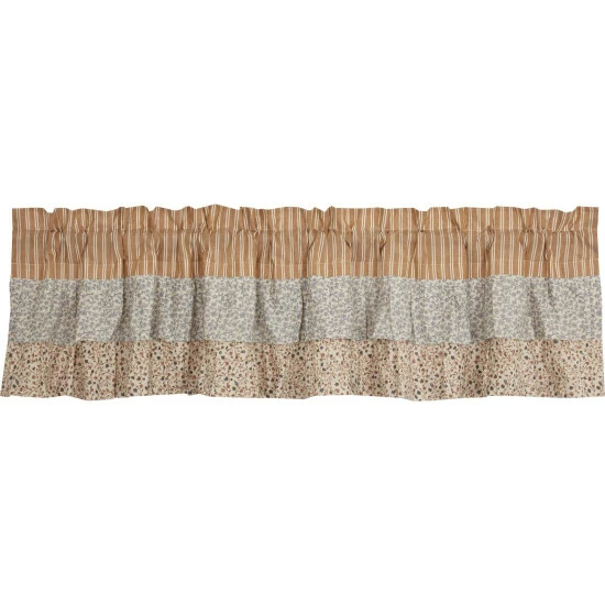 Deals β VHC Brands Kaila Ticking Gold Ruffled Valance 16x72 𧨠- Image 2