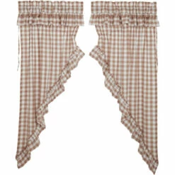 Deals 😍 VHC Brands Annie Buffalo Portabella Check Ruffled Prairie Short Panel Set 🥰