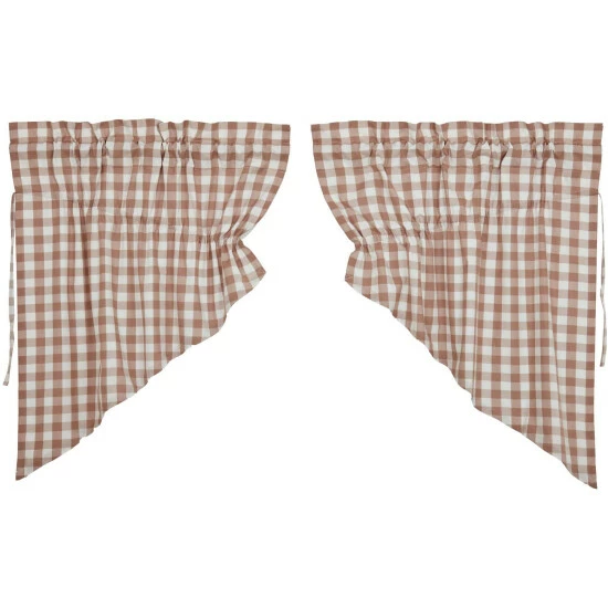 Best reviews of ❤️ VHC Brands Annie Buffalo Portabella Check Prairie Swag Set Of 2 36x36x18 ⭐ - Image 2