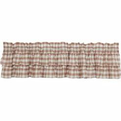 Budget βοΈ VHC Brands Annie Buffalo Portabella Check Ruffled Valance 16x72 β