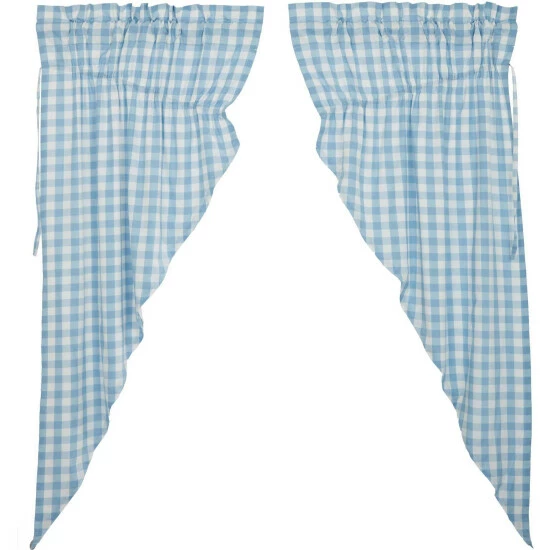 Best Pirce β€οΈ VHC Brands Annie Buffalo Blue Check Prairie Short Panel Set Of 2 63x36x18 - L π - Image 2