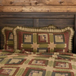 Deals ✔️ VHC Brands Green Rustic Bedding VHC Tea Cabin Sham Cotton Patchwork 🧨