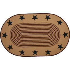 Brand new π VHC Brands Potomac Jute Rug Oval Stencil Stars W/ Pad 60x96 π