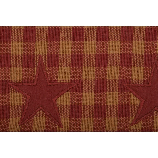 Hot Sale π VHC Brands Primitive Tabletop Kitchen Star Placemat Set Of 6 Cotton Star - Placemat 12x18 Burgundy/dark Tan π - Image 7