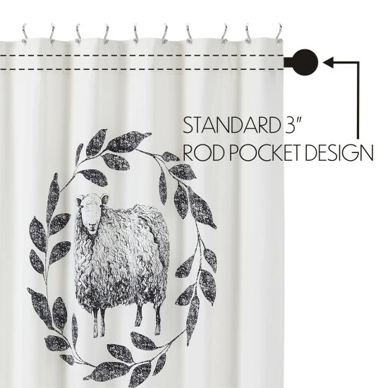 Best Pirce π₯° VHC Brands Sawyer Mill Black Sheep Shower Curtain 72x72 β - Image 2