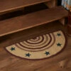 New 🎁 VHC Brands Potomac Jute Rug Half Circle Stencil Stars W/ Pad 16.5x33 - 16.5" X 33" Half Circle 🛒
