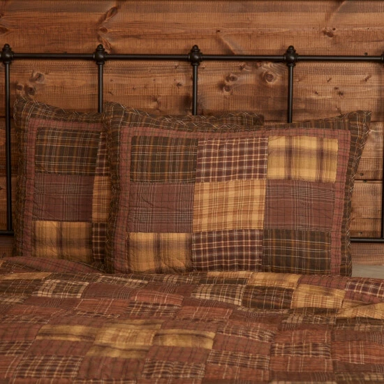 Top 10 𧨠VHC Brands Brown Rustic Bedding VHC Prescott Sham Cotton Patchwork π - Image 2