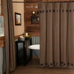 Promo 💯 VHC Brands Navy Star Shower Curtain 72x72 ⭐