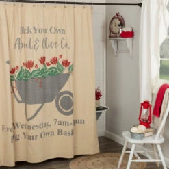 Flash Sale 🥰 VHC Brands Farmer's Market Wheelbarrow Shower Curtain 72x72 💯