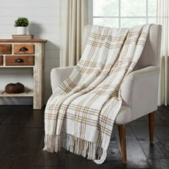 Cheapest 👍 VHC Brands Wheat Plaid Woven Throw 60x50 😀